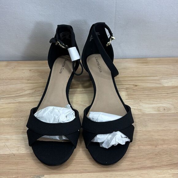 Charter Club Gippi Black Wedge Sandals size 10 M - Picture 2 of 9